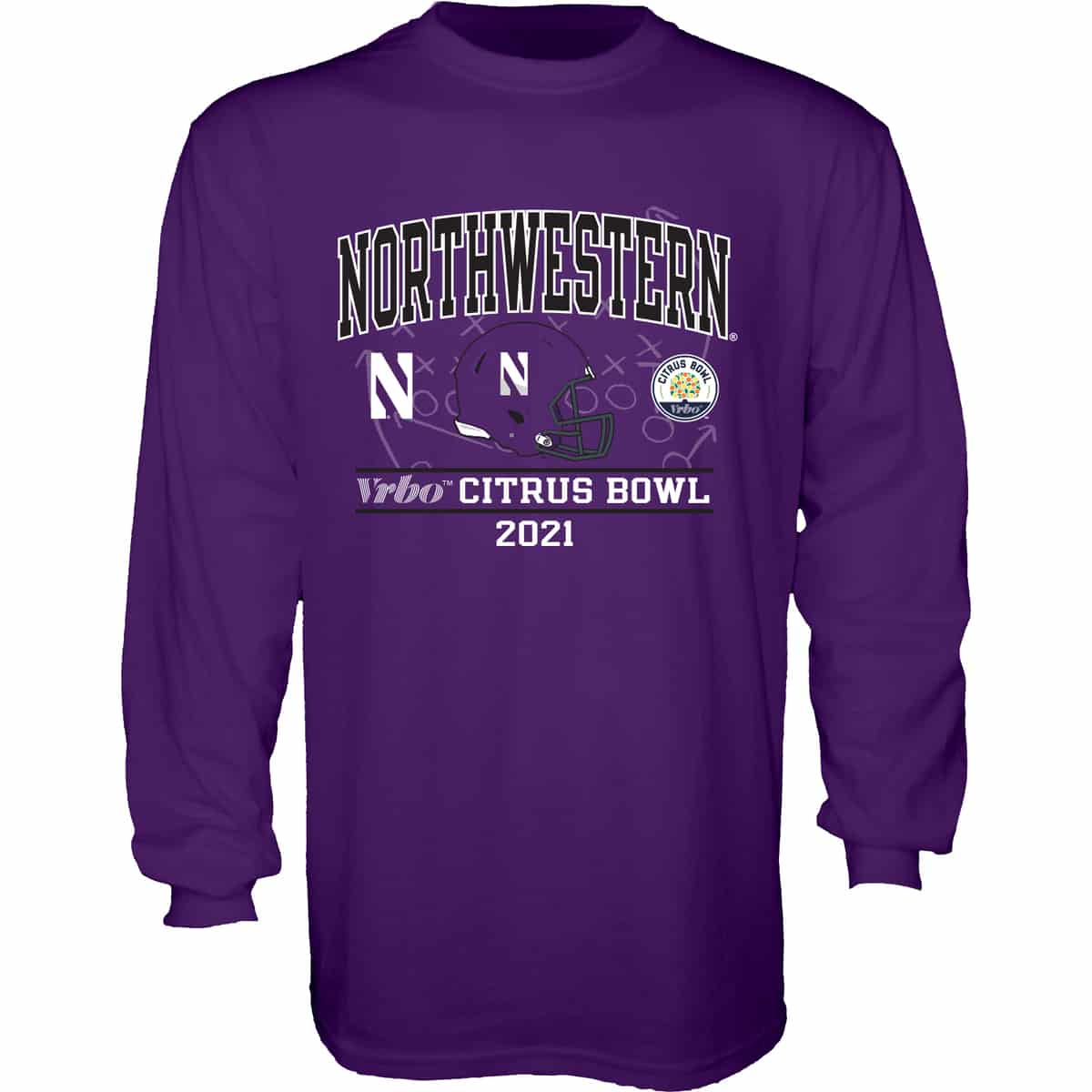 Northwestern University Wildcats Citrus Bowl 2021 Long Sleeve Tee Shirt