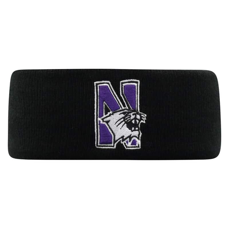 Northwestern University Wildcats Black Knit Headband with N-Cat Design