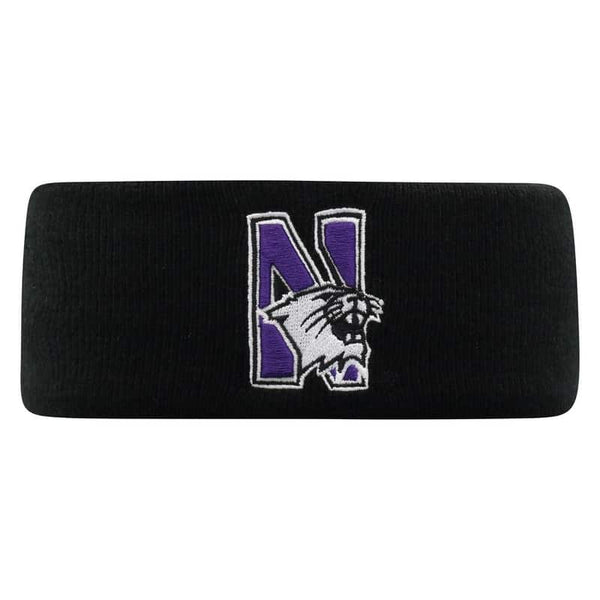 Northwestern University Wildcats Black Knit Headband with N-Cat Design