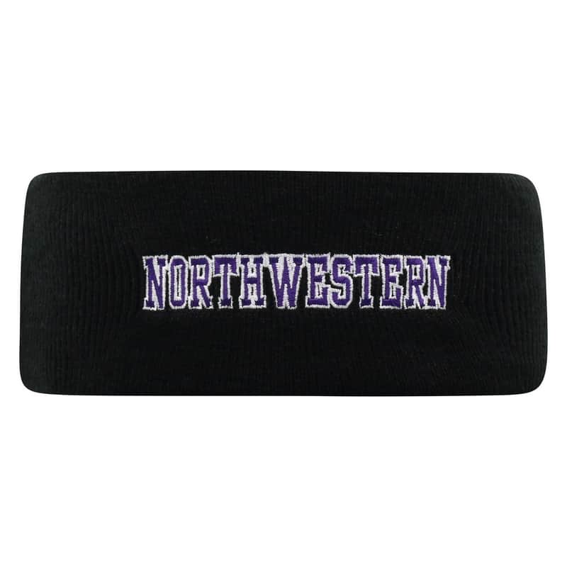 Northwestern University Wildcats Black Knit Headband with Northwestern Design