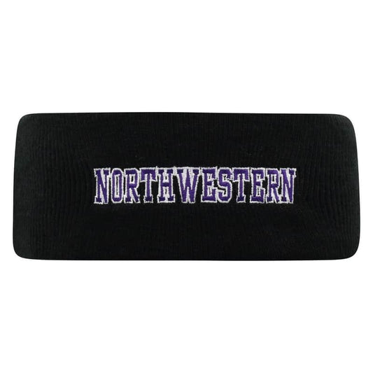 Northwestern University Wildcats Black Knit Headband with Northwestern Design