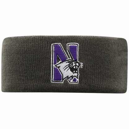 Northwestern University Wildcats Charcoal Knit Headband with N-Cat Design