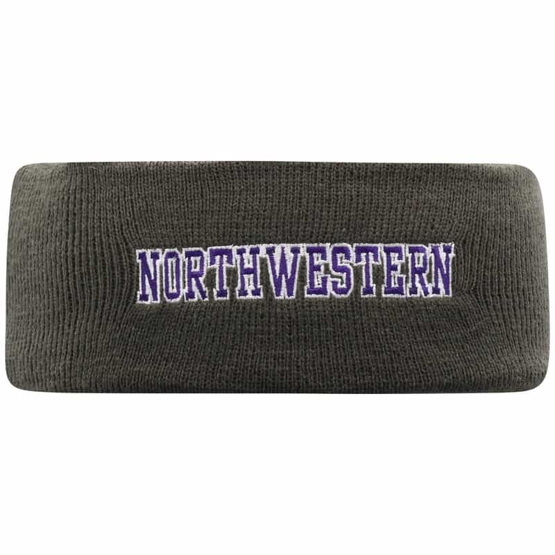Northwestern University Wildcats Grey Knit Headband with Stars & Stripes Stylized N Design