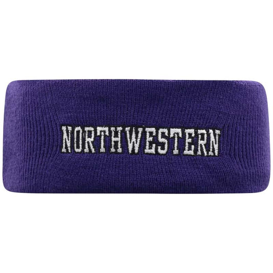 Northwestern University Wildcats Purple Knit Headband with Northwestern Design On The Front & N-Cat Design On The Back