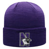 Northwestern University Wildcats Adult Purple Cuffed Knit Hat With Embroidered N-Cat Design