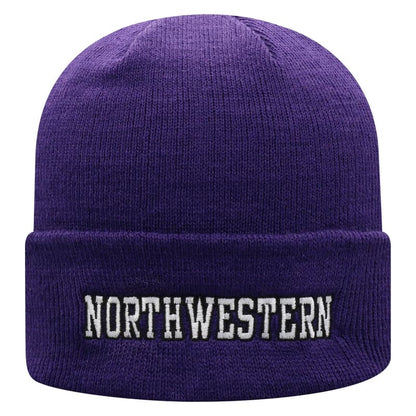 Northwestern University Wildcats Adult Purple Cuffed Knit Hat With Embroidered N-Cat Design
