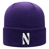 Northwestern University Wildcats Adult Purple Cuffed Knit Hat With Embroidered Stylized N Design