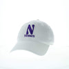 Northwestern University Wildcats Unconstructed White Cotton Twill Hat with N & Tennis Design
