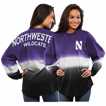 Northwestern University Wildcats Tie Dye Spirit Jersey with Stylized N Design