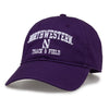 Northwestern University Wildcats Unconstructed Purple Cotton Twill Hat with Track & Field Design
