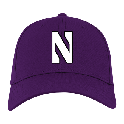Northwestern University Wildcats Ahead Constructed Performance Purple Velcro Back Hat with Stylized N Design -3