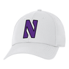 Northwestern University Wildcats Ahead Constructed Performance White Velcro Back Hat with Stylized N Design