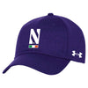 Northwestern University Wildcats Under Armour Adjustable Purple Hat with Stylized Northwestern N & The Irish Flag Design