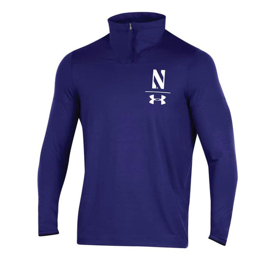 Northwestern University Wildcats Men's Under Armour Purple SLQZ18 Sideline 1/4 Zip With Stylized N Design
