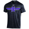 Northwestern University Wildcats Youth Under Armour Sideline Black Microthread Short Sleeve Tee