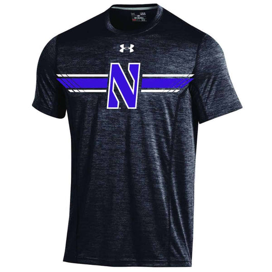 Northwestern University Wildcats Youth Under Armour Sideline Black Microthread Short Sleeve Tee
