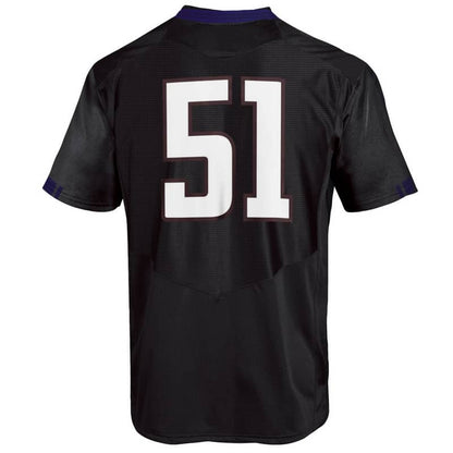 Northwestern University Wildcats Youth Under Armour Black Replica Football Jersey with #51-Back