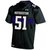 Northwestern University Wildcats Youth Under Armour Black Replica Football Jersey with #51-Front