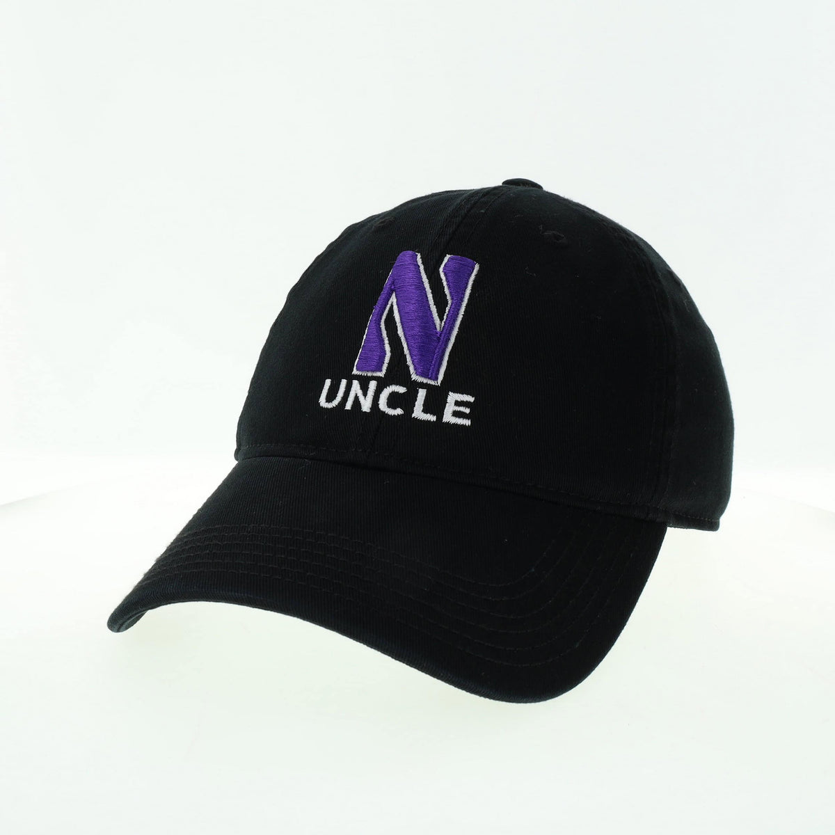 Northwestern University Wildcats Unconstructed Black Cotton Twill Hat with N & Uncle Design