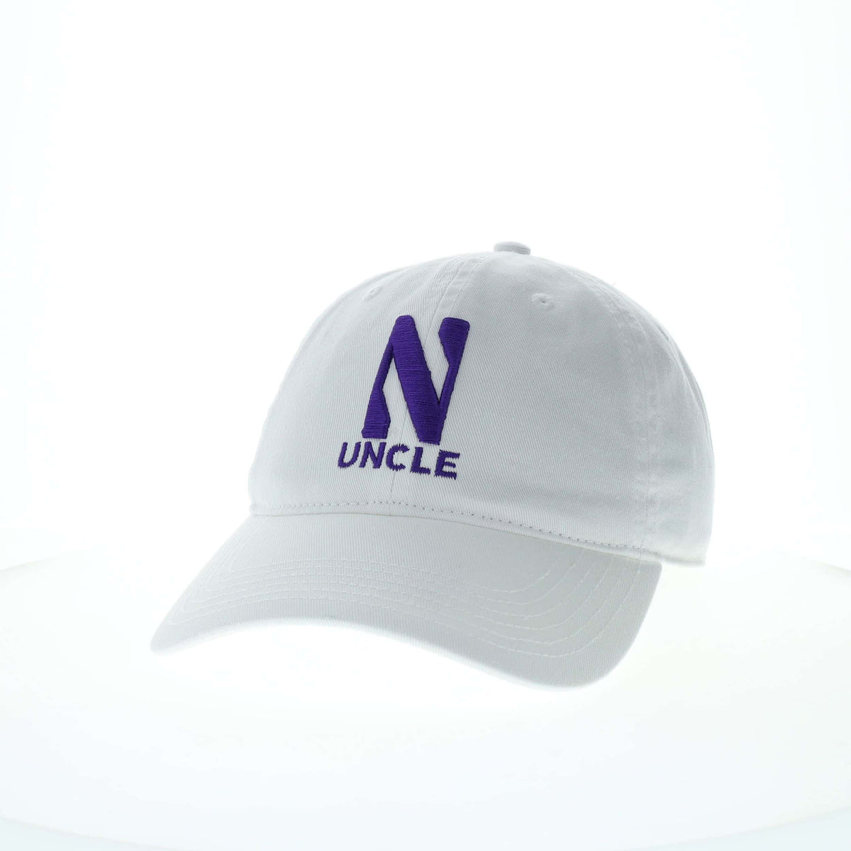 Northwestern University Wildcats Unconstructed White Cotton Twill Hat with N & Uncle Design