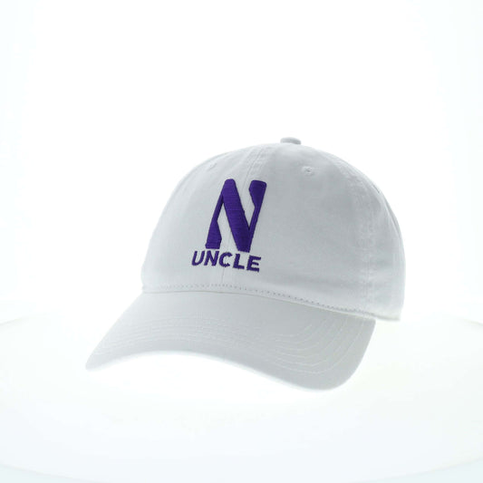Northwestern University Wildcats Unconstructed White Cotton Twill Hat with N & Uncle Design