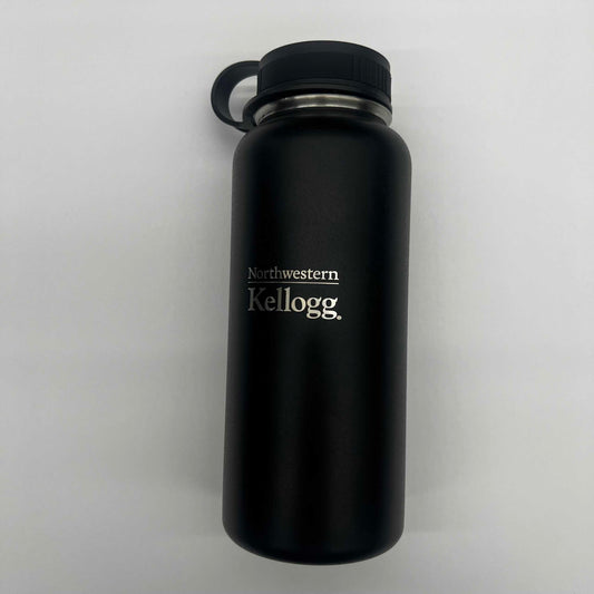 Northwestern I Kellogg Laser Engraved 32 oz. Black Boundless Vacuum Travel Tumbler