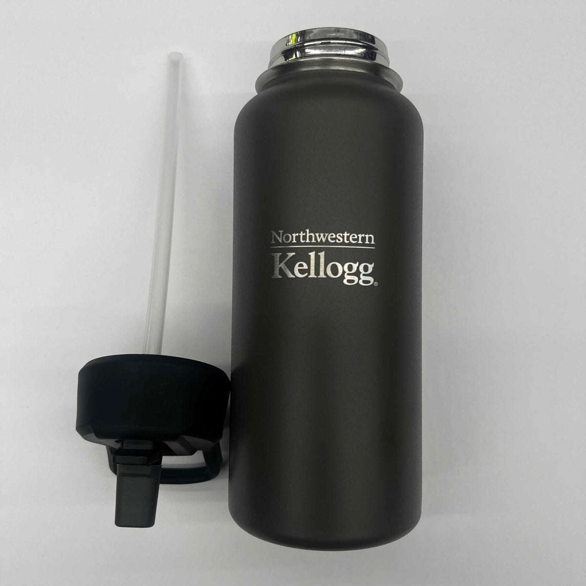 Northwestern I Kellogg Laser Engraved 32 oz. Gunmetal Boundless Vacuum Travel Tumbler with Sippy Lid -1
