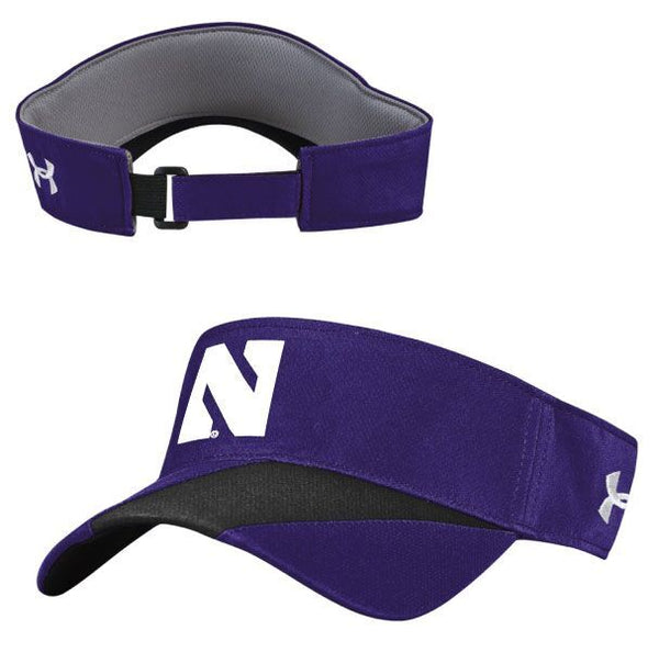 Northwestern University Wildcats Under Armour Renegade Adjustable Purple & Black Visor with Stylized Northwestern N Design