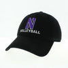 Northwestern University Wildcats Unconstructed Black Cotton Twill Hat with N & Volleyball Design