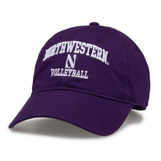 Northwestern University Wildcats Unconstructed Purple Cotton Twill Hat with Volleyball Design