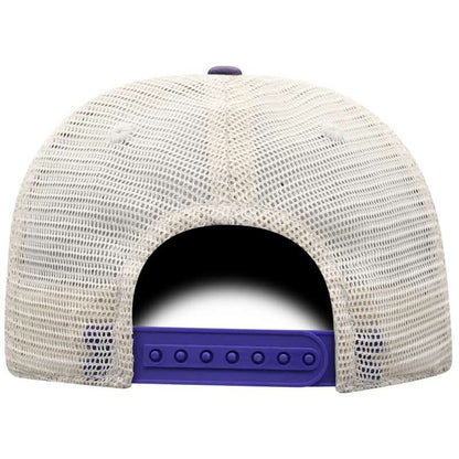 Northwestern University Wildcats Top Of The World Adjustable Snapback Purple/Cream Trucker Mesh Hat with Stylized N Design & Purple Visor