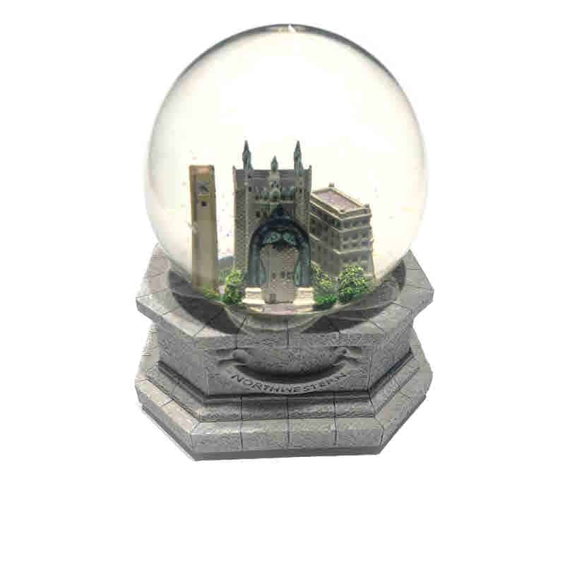 Northwestern Wildcats Water Snow Globe with the Campus Image and Fight Song