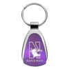 Northwestern University Wildcats Laser Engraved Purple Teardrop Key Chain with N-Cat & Water Polo Design