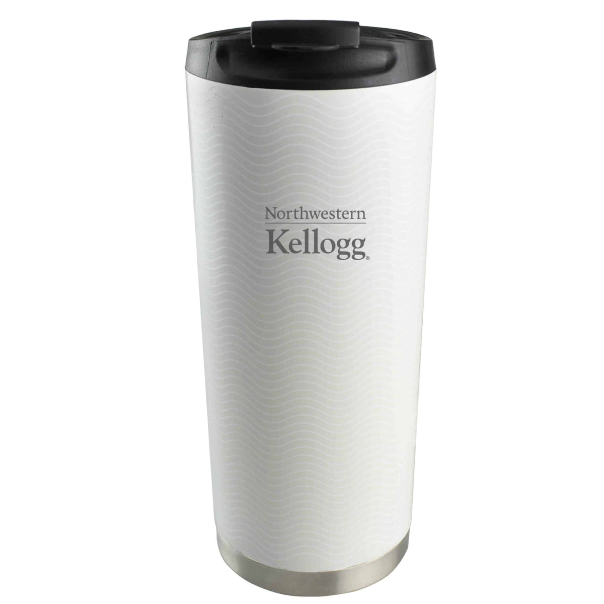 Northwestern Kellogg Laser Engraved Vacuum Insulated 16 oz. White Wave Pattern Tumbler