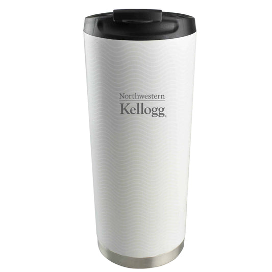 Northwestern Kellogg Laser Engraved Vacuum Insulated 16 oz. White Wave Pattern Tumbler