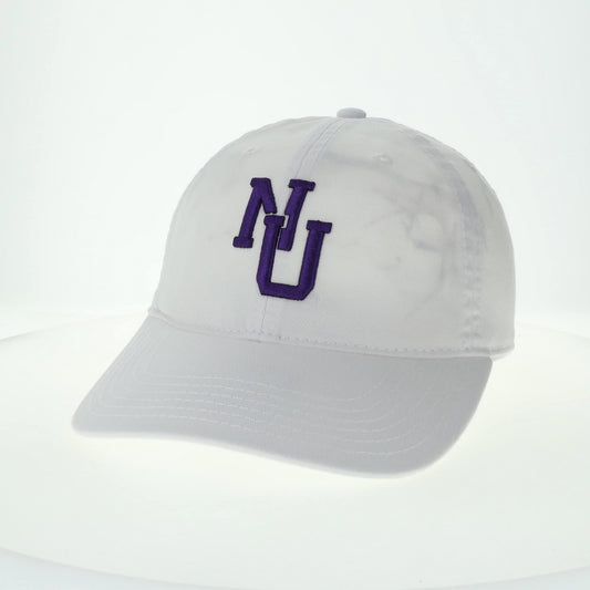 Northwestern University Wildcats Legacy Unconstructed Adjustable White Twill Hat with Vintage Interlock NU Design