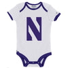 Northwestern University Wildcats Infant White Bodysuit Onesie with Big N Design