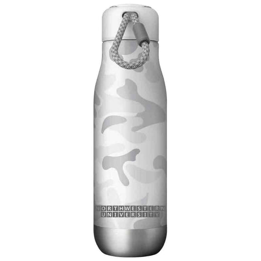 Northwestern University Wildcats 18oz White Camo Zoku Bottle