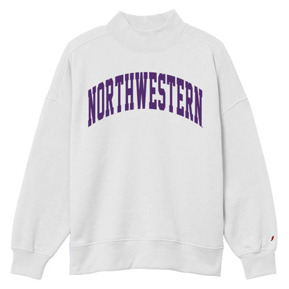 Northwestern University Wildcats Women's League White Diana Mock Neck Sweatshirt