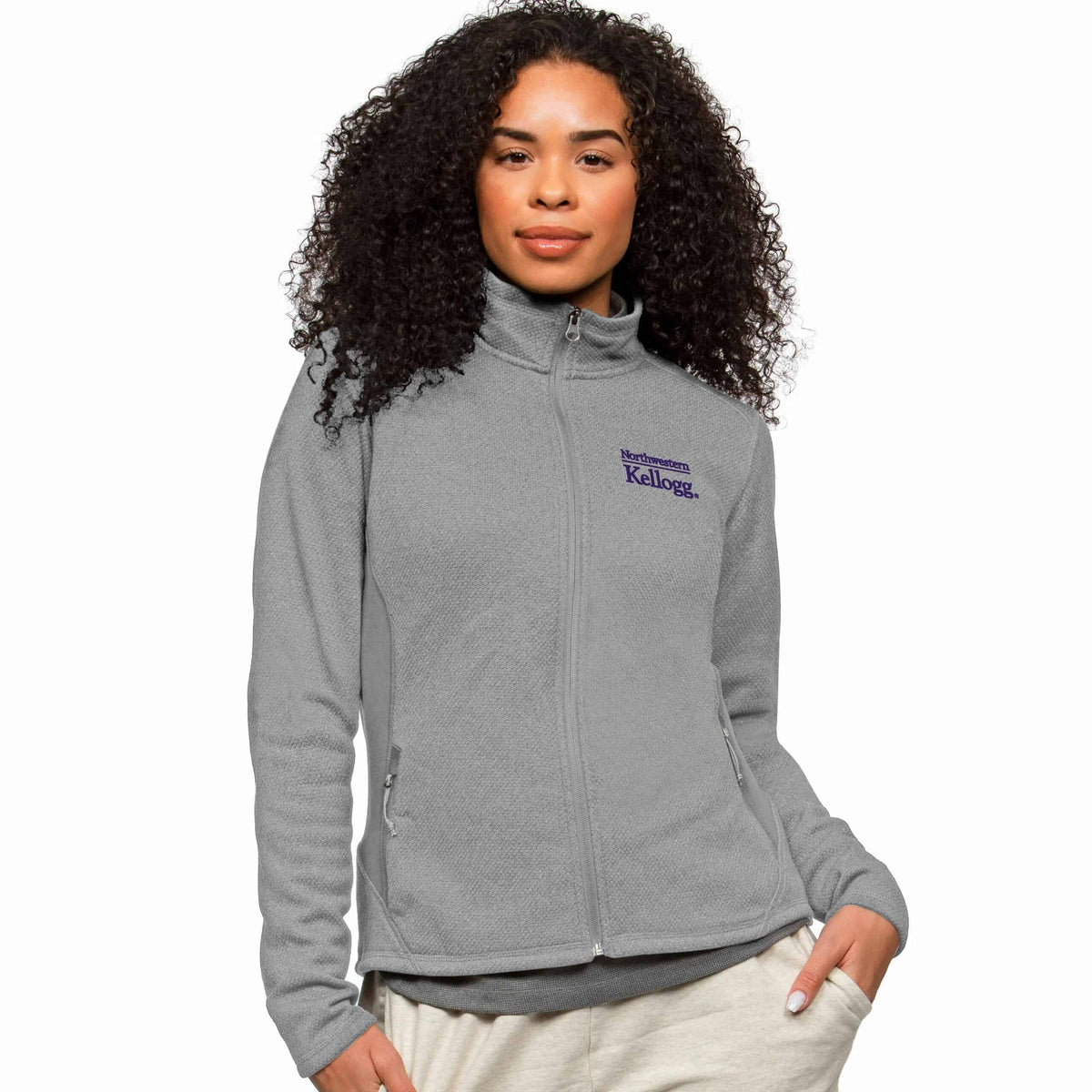 Kellogg Women's Antigua Course Jacket in Light Grey Heather Multi