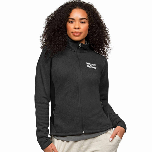 Northwestern Wildcats Women's Antigua Course Jacket in Black Heather Multi