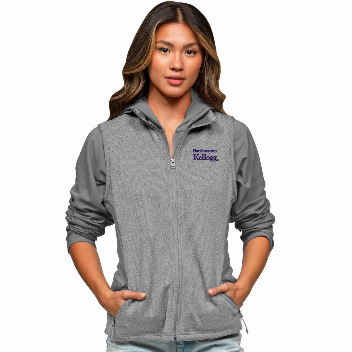 Kellogg Women's Antigua Course Vest in Light Grey Heather Multi
