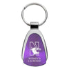 Northwestern University Wildcats Laser Engraved Purple Teardrop Key Chain with N-Cat & Women's Lacrosse Design