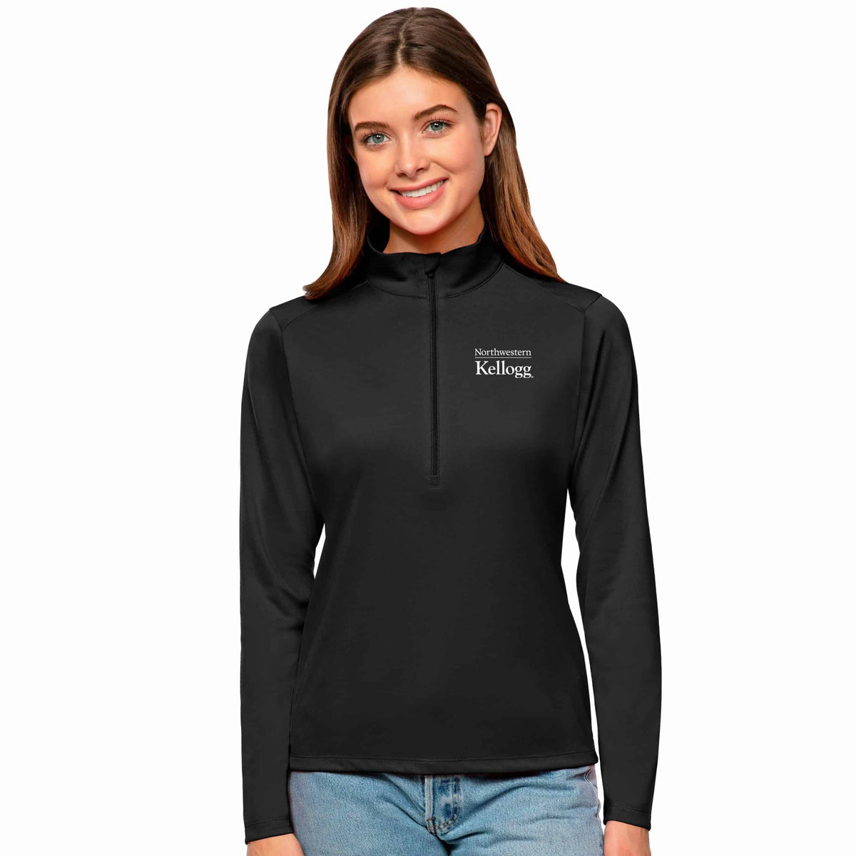Kellogg Women's Antigua Tribute 1/2 Zip Pullover in Black