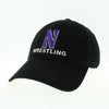 Northwestern University Wildcats Unconstructed Black Cotton Twill Hat with N & Wrestling Design