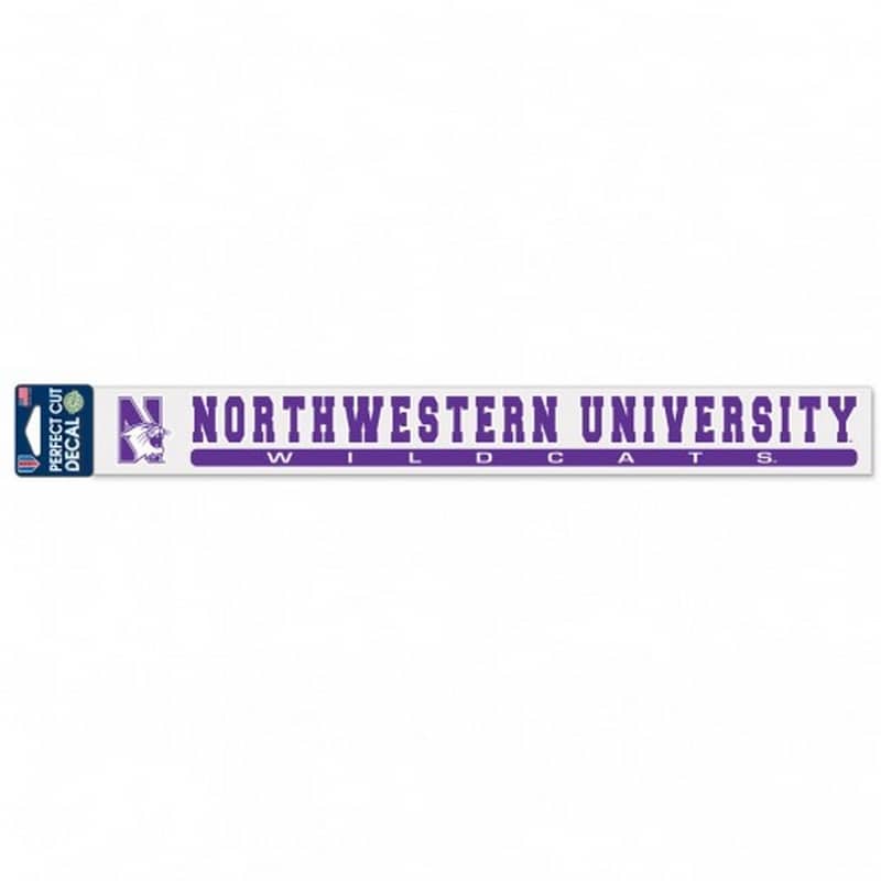 Northwestern Wildcats Perfect Cut Long Decals 2" x 17" with N-cat & Northwestern Wildcats Design