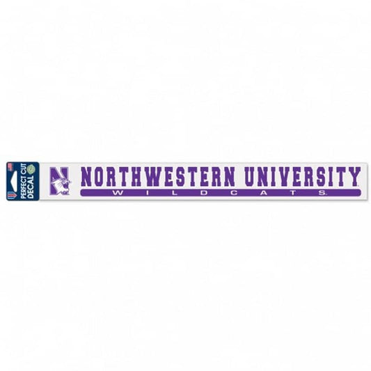 Northwestern Wildcats Perfect Cut Long Decals 2" x 17" with N-cat & Northwestern Wildcats Design