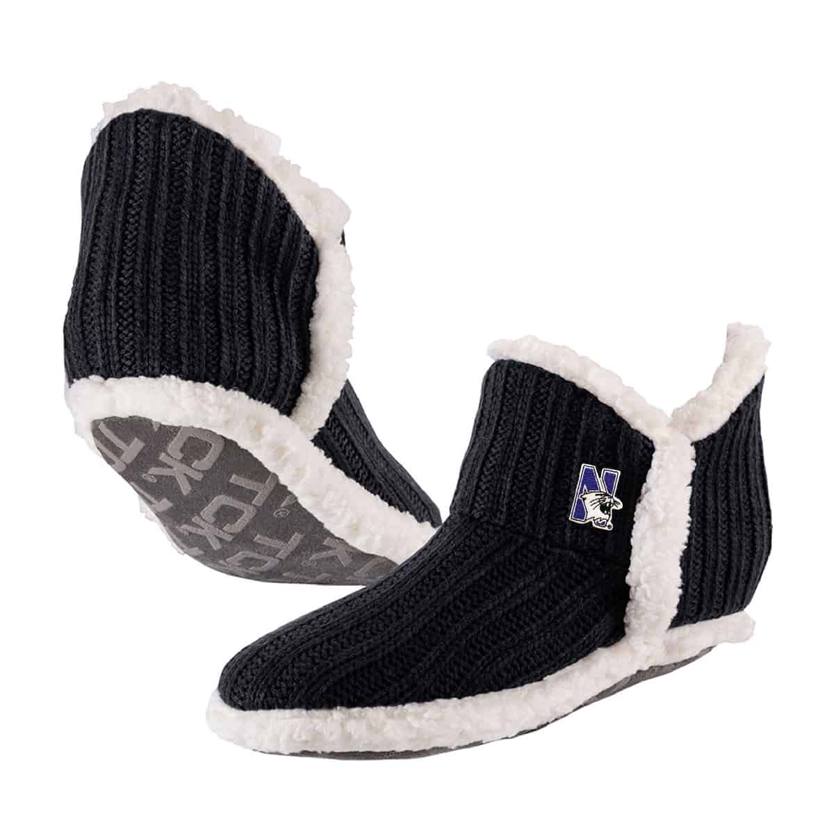 Northwestern University Wildcats Black Alpen Glow Slipper Sock