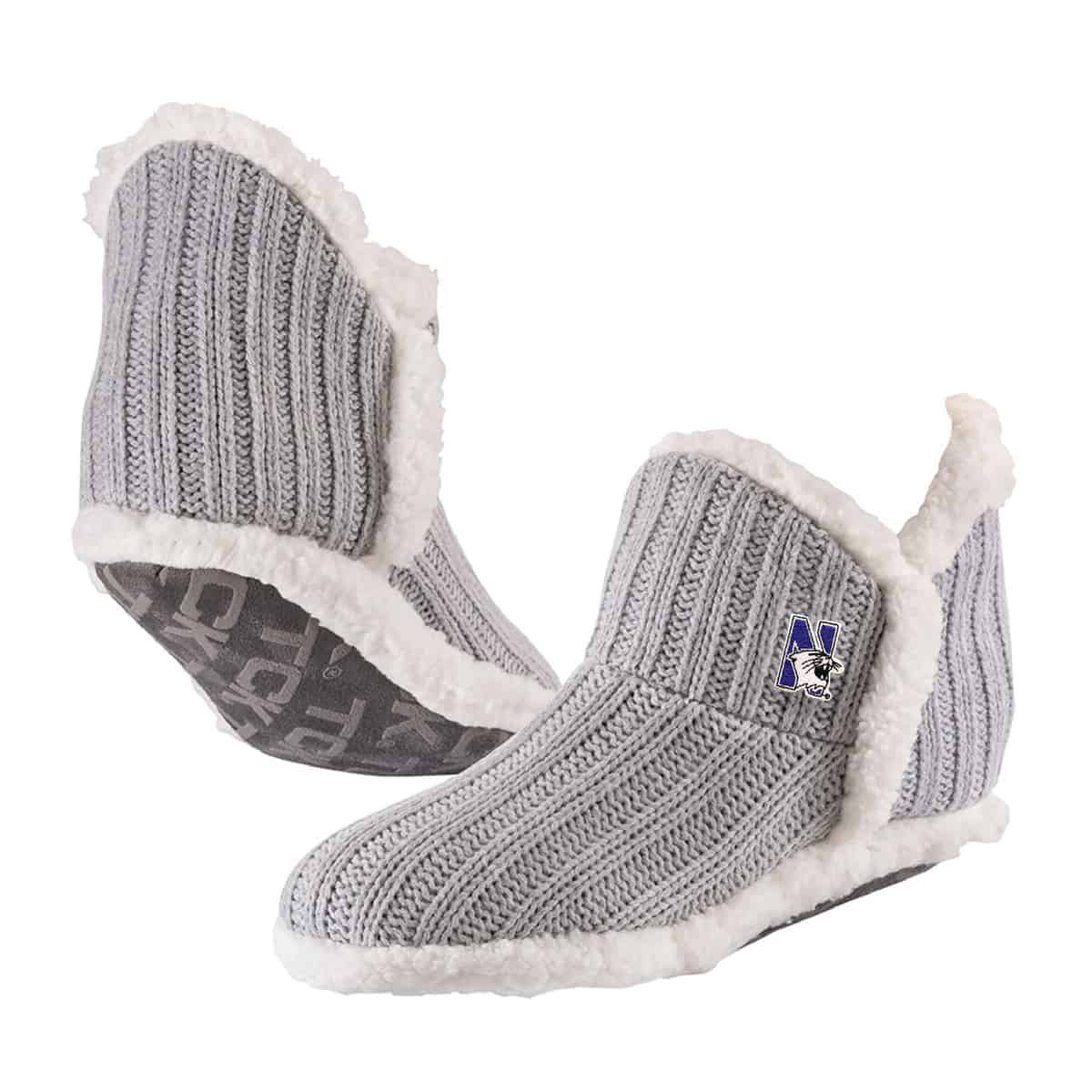 Northwestern University Wildcats Light Gray Alpen Glow Slipper Sock