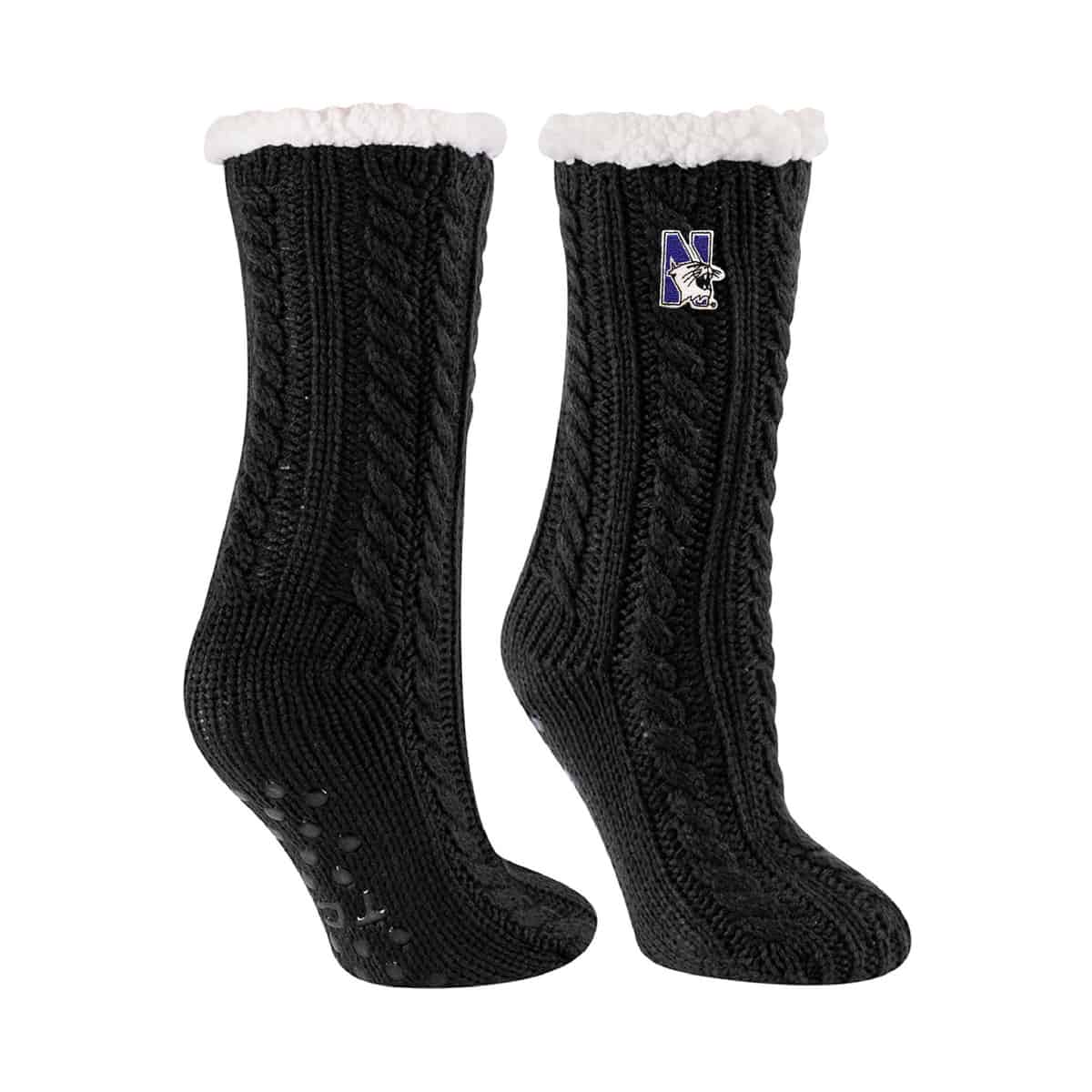 Northwestern University Wildcats Black Miss Chalet Dual Layered Lounge Sock